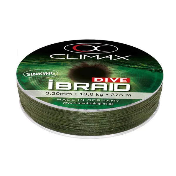 Climax iBraid Dive Sinking Olive Green 275m 0,15mm 7,5kg Geflochtene Hauptschnur