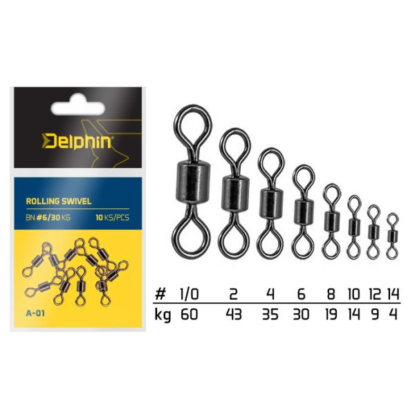Delphin Rolling Swivel A-01/10 Stk. BN/1/0