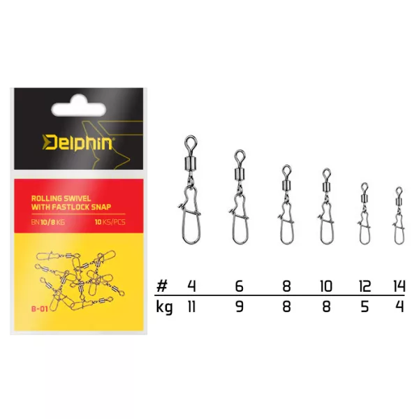 Delphin Wirbel mit Fastlock-Karabiner BN/14