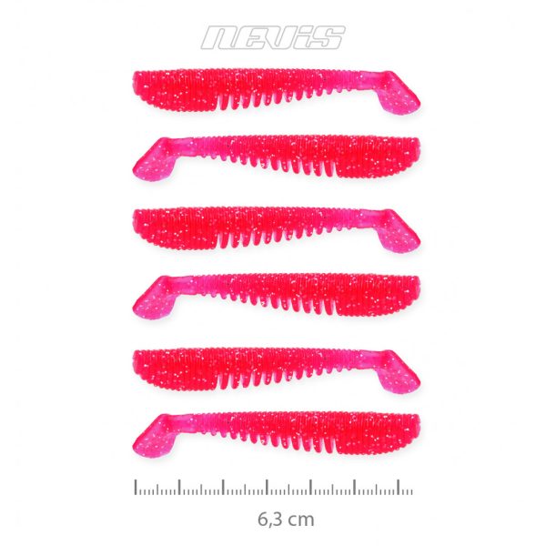 Nevis Impulse Shad 6,3cm 1,77gr 6Stk/Pckg Pink Glitzer Plastikköder