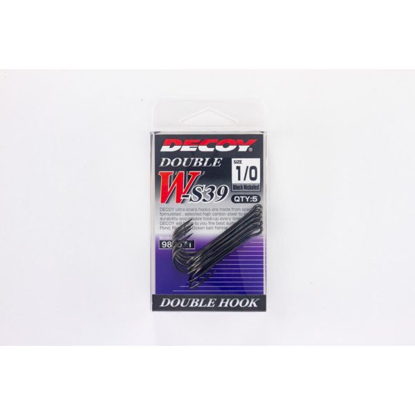 Decoy W-S39 Cheburashka Special #1/0 Öhr-Haken mit Widerhaken Zweifachhaken 5 Stk.