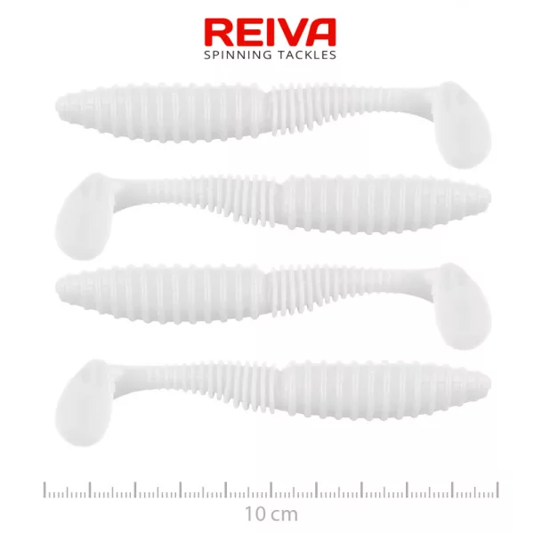 Reiva Zander Power Shad 10cm 7,05gr 4 Stk./Pack (Weiß) Gummiköder