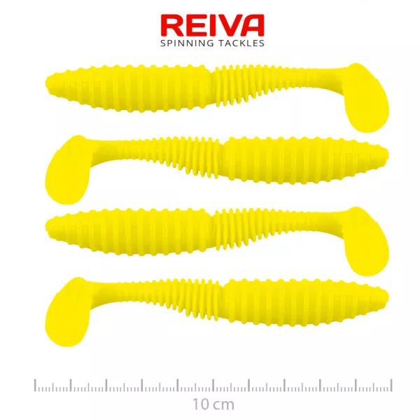 Reiva Zander Power Shad 10cm 7,05gr 4 Stk./Pack (Zitronengelb) Gummiköder