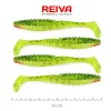 Reiva Zander Power Shad 10cm 7,05gr 4 Stk./Pack (Grün-Orange Glitzer) Gummiköder