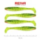 Reiva Zander Power Shad 10cm 7,05gr 4 Stk./Pack (Grün-Orange Glitzer) Gummiköder