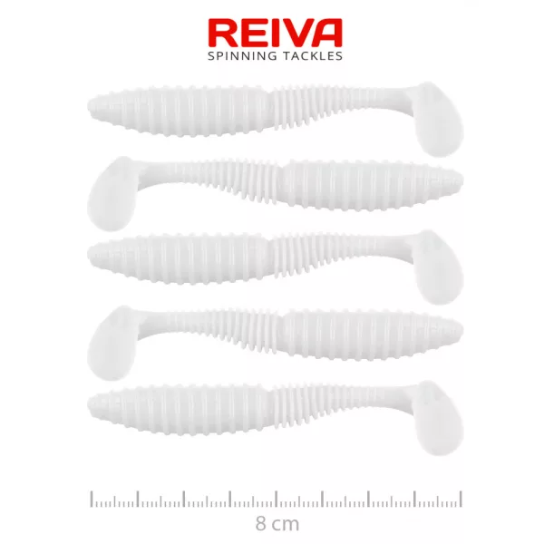 Reiva Zander Power Shad 8cm 3,18gr 5 Stk/Pck (Weiß) Plastikköder