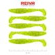 Reiva Zander Power Shad 8cm 3,18gr 5 Stk/Pck (Fluo Grün Glitzer II.) Plastikköder