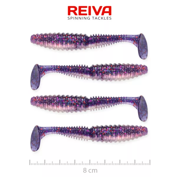 Reiva Zander Power Shad Purple Pearl 8cm Kunststoffköder 4 Stk.