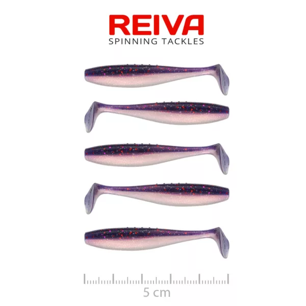 Reiva Flat Minnow Shad Purple Pearl 5cm 1,3gr Kunststoffköder 5 Stk.