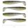 Reiva Flat Minnow Shad 10cm 4 Stk./Pkg. (Schwarz-Silber Glitzer) Gummifisch