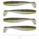 Reiva Flat Minnow Shad 10cm 4 Stk./Pkg. (Schwarz-Silber Glitzer) Gummifisch