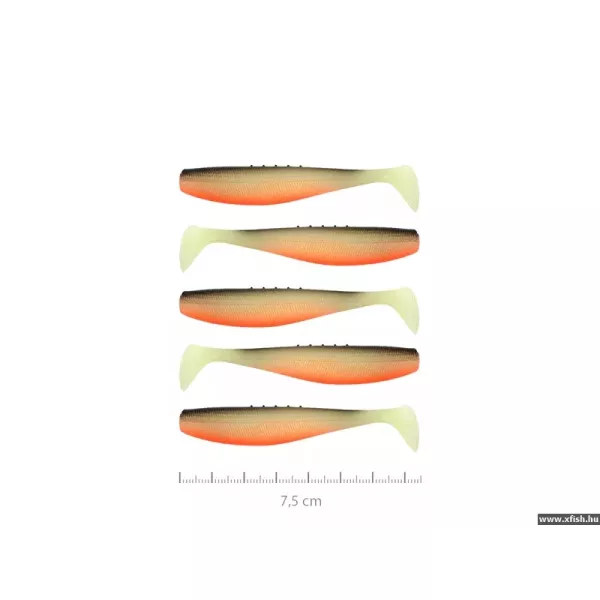 Reiva Flat Minnow Shad 10cm 4 Stk./Pkg. (Schwarz-Weiß-Orange) Gummifisch