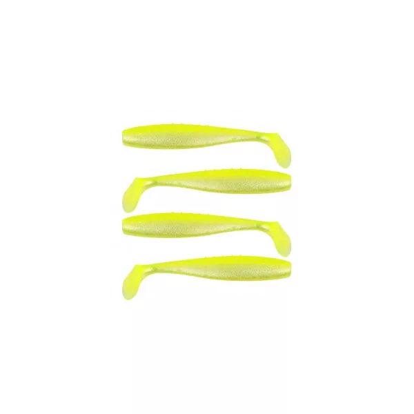 Reiva Flat Minnow Shad 10cm 4Stk/Pack (Gelb-Silber)