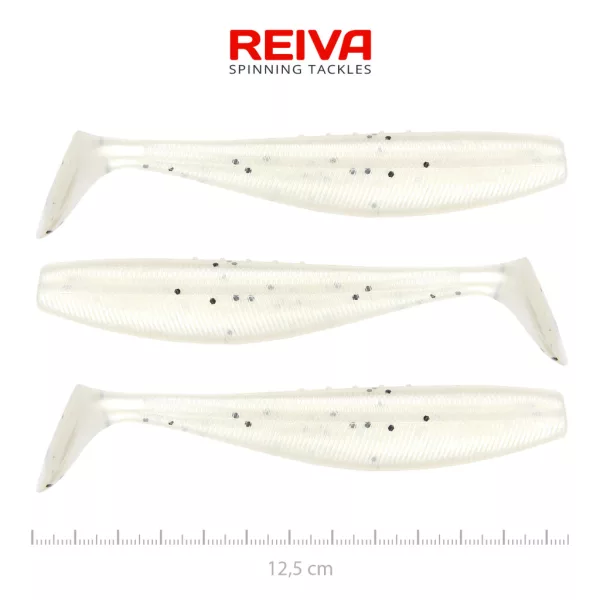 Reiva Flat Minnow Shad 12,5cm Pearl Dot Plastik-Köder 3 Stk.