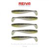 Reiva Flat Minnow shad 7,5cm 5 Stück/Packung (Schwarz-Silberner Glitter) Plastikköder