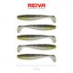 Reiva Flat Minnow shad 7,5cm 5 Stück/Packung (Schwarz-Silberner Glitter) Plastikköder