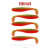 Reiva Flat Minnow shad 7,5cm 5 Stück/Packung (Grün-Oranger Glitter) Plastikköder