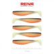 Reiva Flat Minnow shad 7,5cm 5 Stück/Packung (Schwarz-Weiß-Orange) Plastikköder