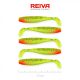 Reiva Flat Minnow shad 7,5cm 5 Stück/Packung (Grün-Roter Glitter) Plastikköder
