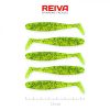 Reiva Flat Minnow shad 7,5cm 5 Stück/Packung (Grüner Glitter) Plastikköder