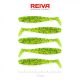 Reiva Flat Minnow shad 7,5cm 5 Stück/Packung (Grüner Glitter) Plastikköder