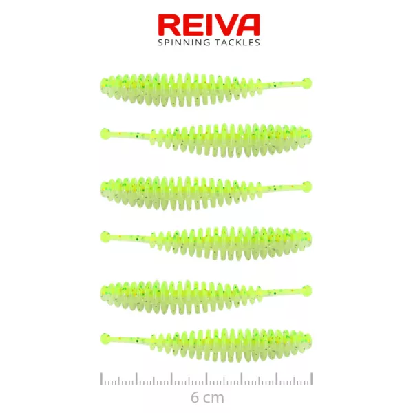 Reiva Tiny Worm Flash Chartreuse 6cm Kunststoffköder 6 Stk.
