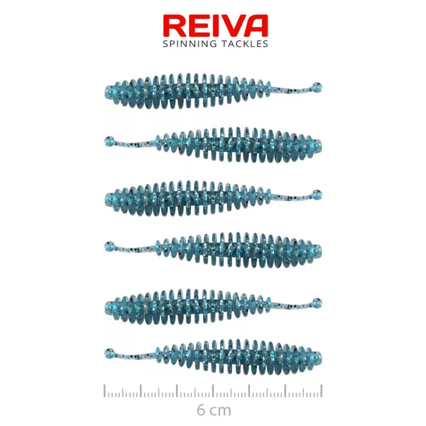 Reiva Tiny Worm Blue Shiner 6cm Plastik-Köder 6 Stk.