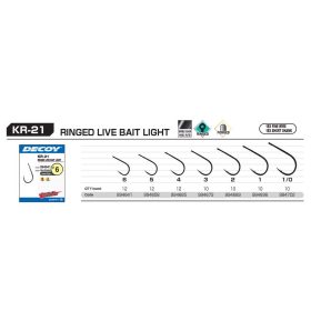   Decoy KR-21 Round Live Bait Light 1 Öhriger Widerhaken-Einzelhaken für Raubfische 12 Stück