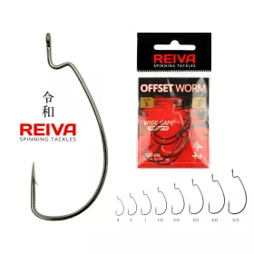   Reiva Offset Worm Schwarz 4/0 3 Stück/Packung Öhr Widerhaken Raubfischhaken