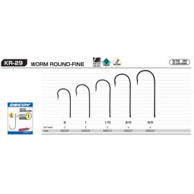   Decoy Worm KR-29 Round Fine 2 Öhrhaken mit Widerhaken Einzelhaken Raubfischhaken 5 Stk.