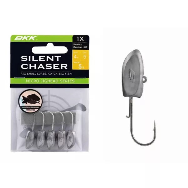 BKK Silent Chaser Microjig - Harpax Darting LRF 6#, 3g, 5 Stück/Packung Jigkopf