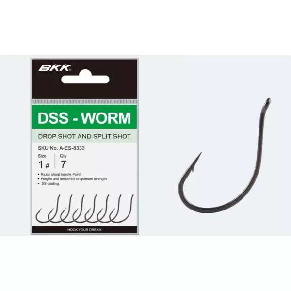 BKK DSS-WORM #2, 7 Stk./Packung Dropshot Haken
