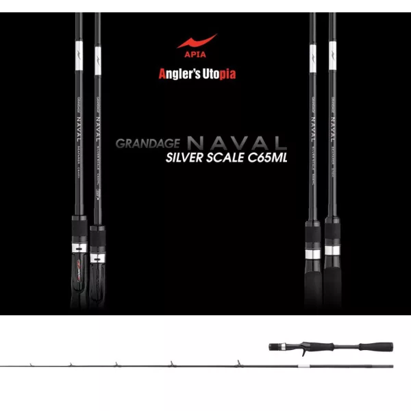Apia Grandage Naval Silver Scale C65ML Cast 1,96m 7-25gr 2-teilige Spinnrute