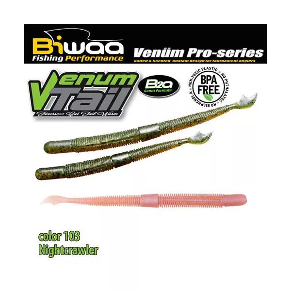 Biwaa Venum Tail 10cm 103 Nightcrawler Gummiköder 10 Stk.