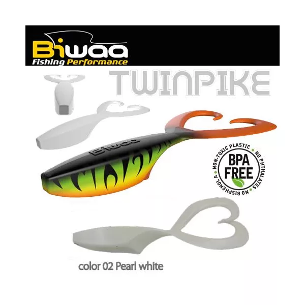 Biwaa Twinpike 15cm 24gr 02 Pearl White Gummifisch 3 Stk.