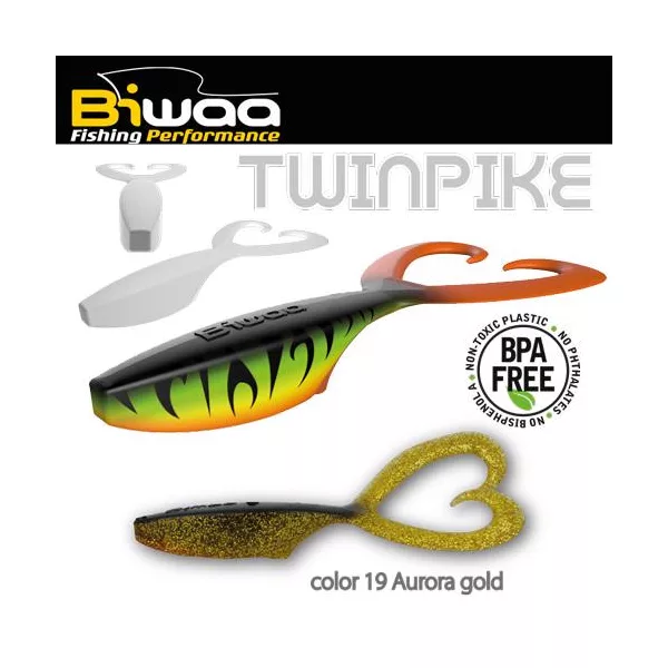 Biwaa Twinpike 15cm 24gr 19 Aurora Gold Gummifisch 3Stk