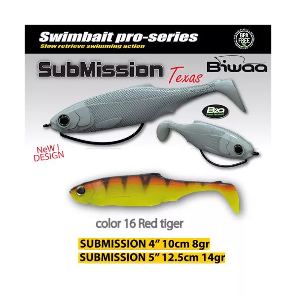 Biwaa Submission 13cm 16 Red Tiger Gumifisch 3 Stk