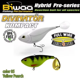   Biwaa Divinator Kompact 90 9cm 55gr 05 Yellow Perch Spinnertail 1Stk