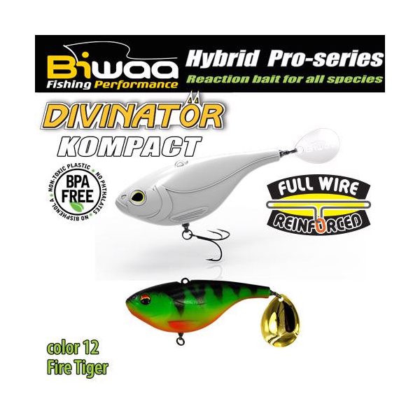 Biwaa Divinator Kompact 90 9cm 55gr 12 Fire Tiger Spinnertail 1Stk