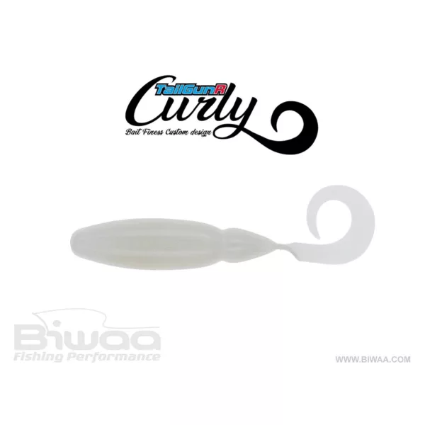 Biwaa Tailgunr Curly 9cm 008 Pearl White Gummifisch 7Stk