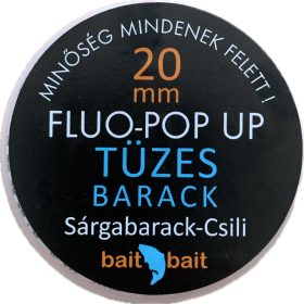 BaitBait Tüzes Barack Fluo Pop Up Boilie 20mm 50gr