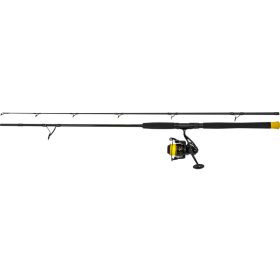   Black Cat Hard Core Combo Spin Rod 2,40m 20-200gr 2-teilige Spinnrute mit Black Passion FD 50 Rolle und Schnur