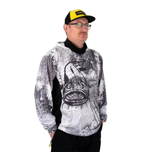 Black Cat Sun Jersey Kapuzen-Langarmshirt L