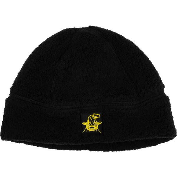 Black Cat Fleece Beanie Wintermütze
