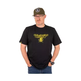 Black Cat Distressed Logo Black Tee T-Shirt 3XL