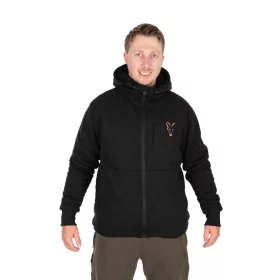 Fox Collection Black-Orange Sherpa Hoody Kapuzenpullover XL