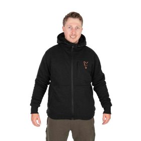 Fox Collection Black-Orange Sherpa Hoody Kapuzenpullover 3XL