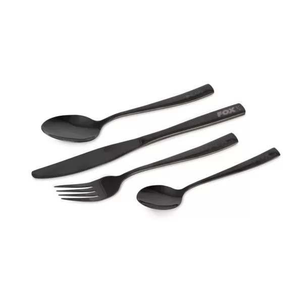 Fox Cookware Schwarzes 4-teiliges Edelstahl-Besteckset