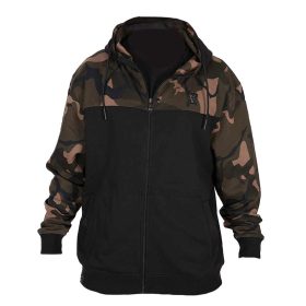   Fox LW Schwarz-Camo Split Zip Hoody Kapuzenpullover mit Reißverschluss XL