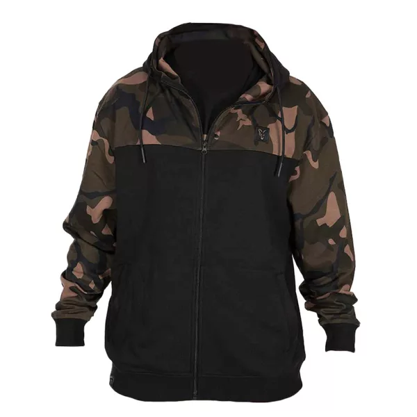 Fox LW Schwarz-Camo Split Zip Hoody Kapuzenpullover mit Reißverschluss XL
